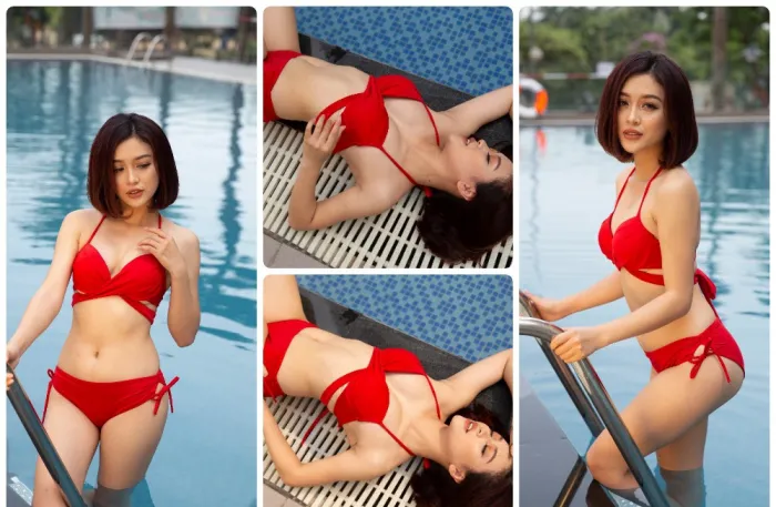 泳装写真私房美女人像摄影修图练习RAW原图素材16张