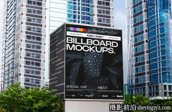 户外广告牌样机,大型广告样机