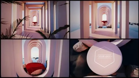 达芬奇模板-3D拱门奢侈品牌标志LOGO模板 VH-56584900