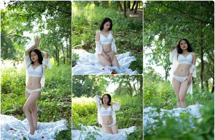 户外清新美女写真人像使用未修RAW原图素材25张