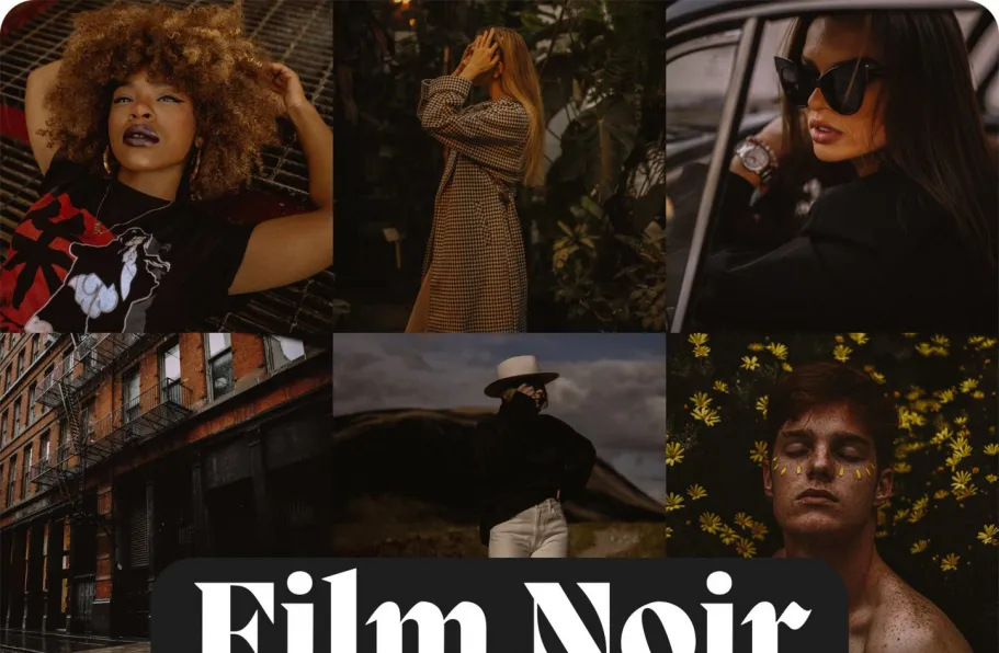 10种黑暗电影人像免费LR预设LouMarks-Film Noir Lightroom Presets