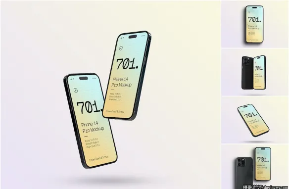 逼真的iPhone14Pro样机,iPhone14样机