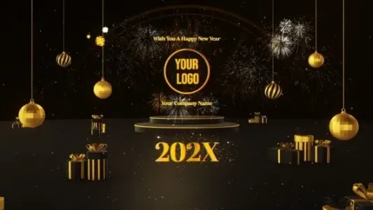 PR模板-2026新年快乐LOGO标志片头模板 VH-61085392
