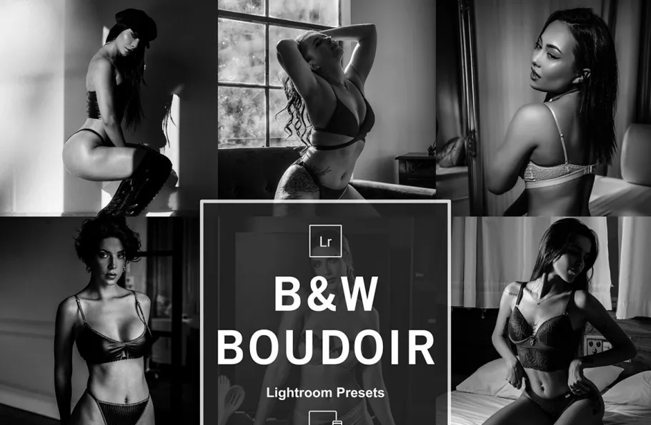 黑白私房人像Lr预设/手机预设 MePresets-BW Boudoir Lightroom Presets