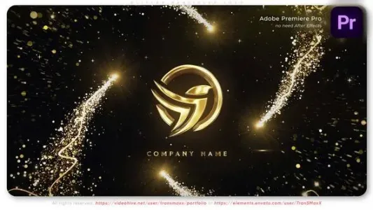 PR模板-Premiere闪光颗粒LOGO标志动画片头模板 VH-61226215