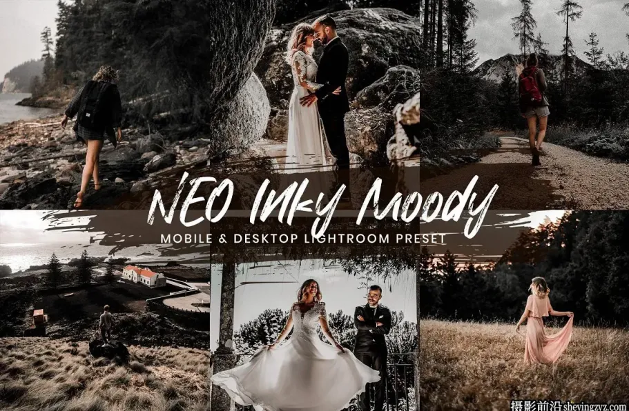 旅拍婚礼情绪复古人像调色LR预设 Inky Moody Lightroom Presets