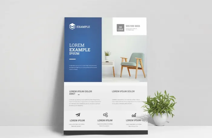 简约的商务传单布局InDesign模板