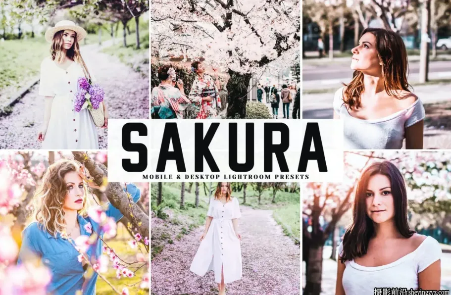 樱花粉彩外拍人像调色LR预设手机滤镜Sakura Lightroom Presets