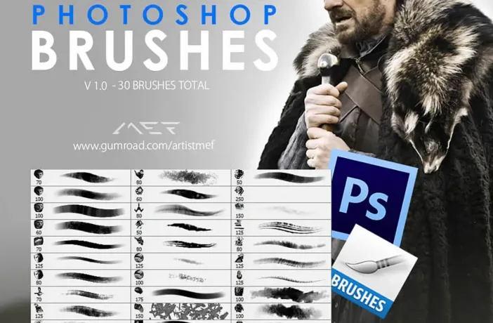 大型游戏数字艺术CG插画绘画创作Photoshop笔刷