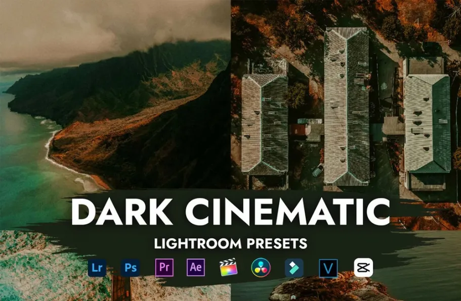 黑暗电影无人机航拍LR预设级LUT以上 DARK CINEMATIC PRESETS
