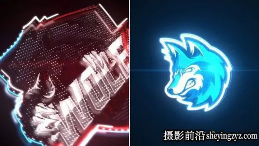 AE模板-霓虹灯边框Logo动画模版- Fast Neon Logo Reveal