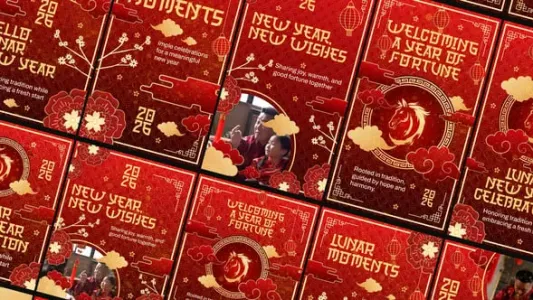 AE竖屏模板-中国风新年社交动画模板- Chinese New Year Social