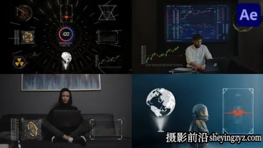 AE模板-HUD界面UI动画元素模板- Digital Futuristic Interface