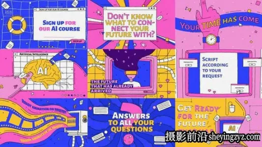 AE模板-课程宣传片头动画模板 Course Promotion