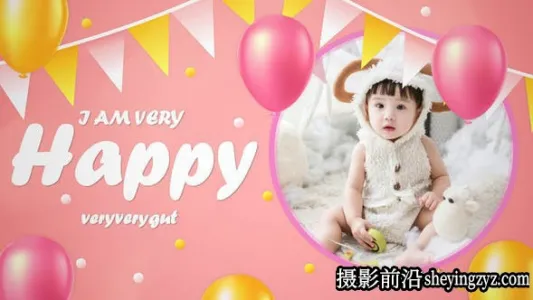 AE模板-卡通儿童生日庆祝片头模板 Happy Birthday