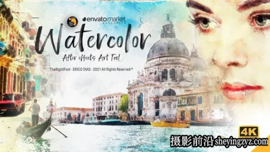 AE模板-水彩水墨特效风格视频工具包 Watercolor AE Art Tool