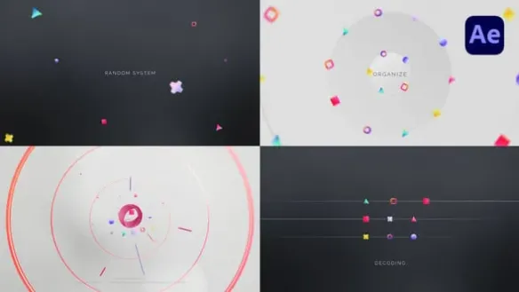 AE模板-时尚创意图形Logo动画片头模板-VH-52077324