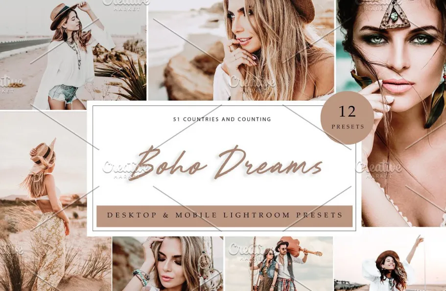 波西米亚网红人像LR预设手机lr预设Boho Dreams Lightroom Presets