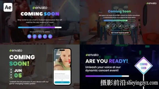 AE模板-中场休息等待文字视频信息模板 Coming Soon Overlay