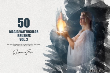 50种CG绘画魔法水彩PS笔刷素材第二卷