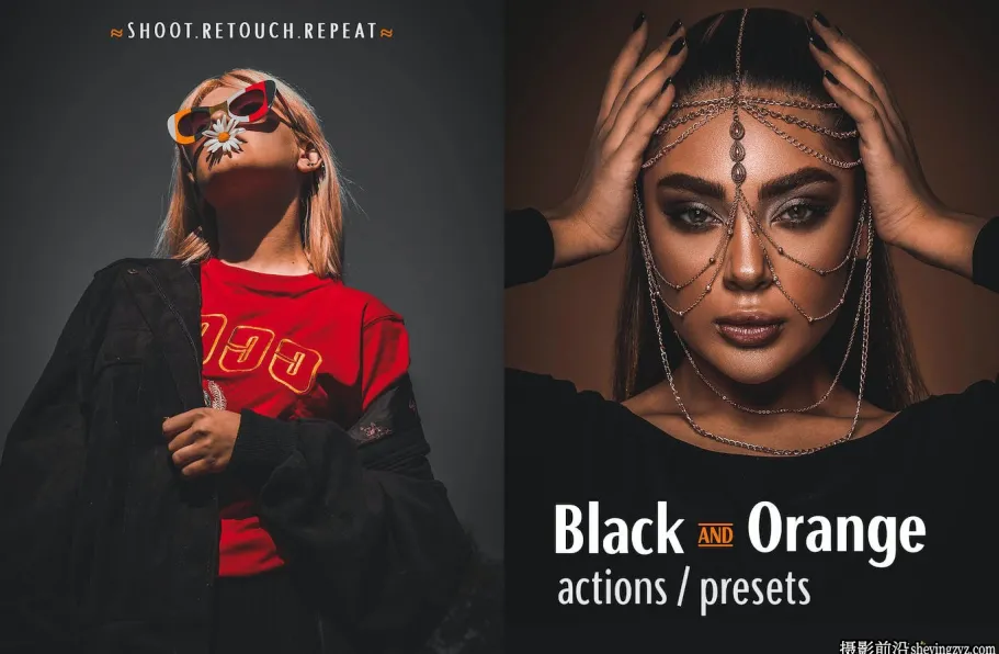 高级感橙黑色电影人像lr预设/手机lr预设 Black and Orange Presets