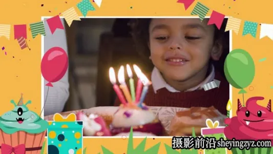 AE模板-儿童生日相册片头模版第二套 Happy Birthday Slideshow 2