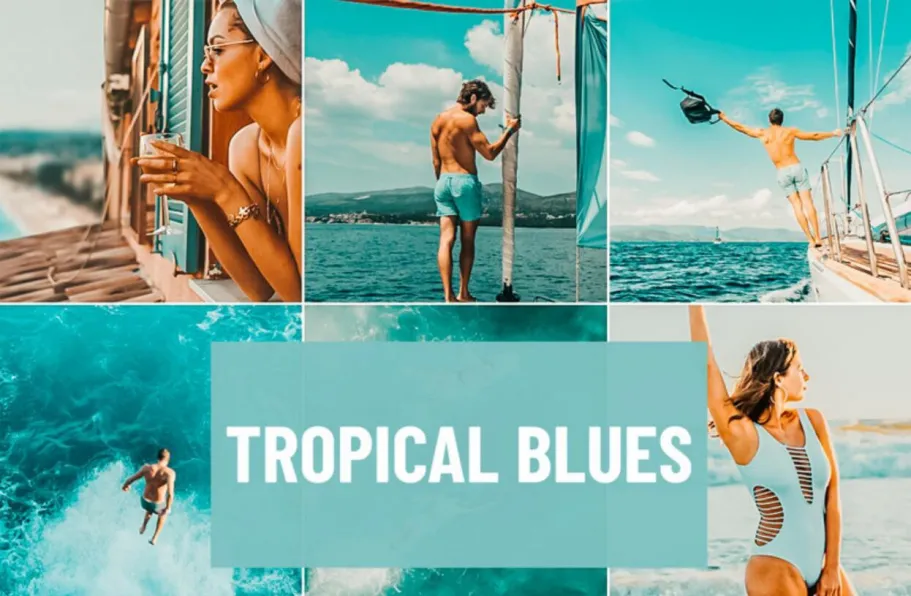 热带旅拍蓝调LR预设Psd Stack-Tropical Blues Lightroom Presets