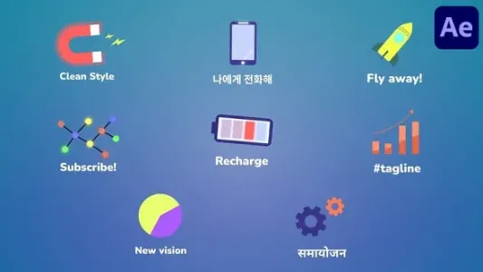 AE模板-After Effects 的小工具图标和标题模板 VH-53628350