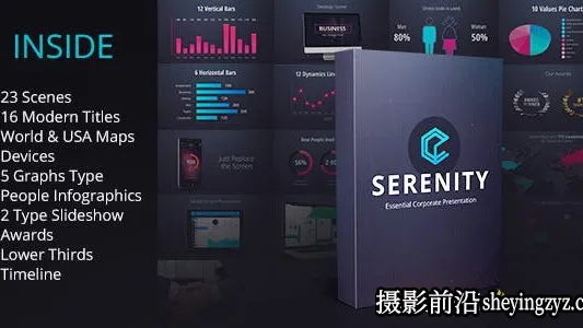 AE模板-信息数据宣传展示动画模版 Serenity – Corporate Presentation