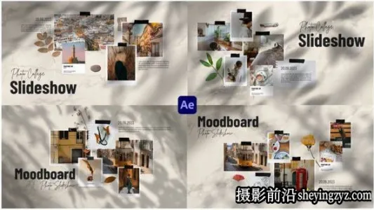 AE模版-照片幻灯片片头模板 Moodboard Photo Slideshow