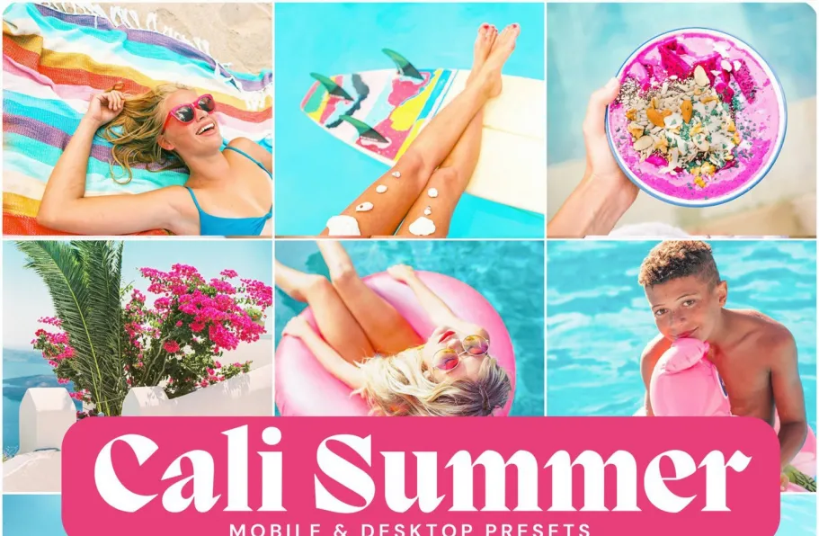 夏季明亮对比色彩Lr预设 LouMarks-Cali Summer Lightroom Presets