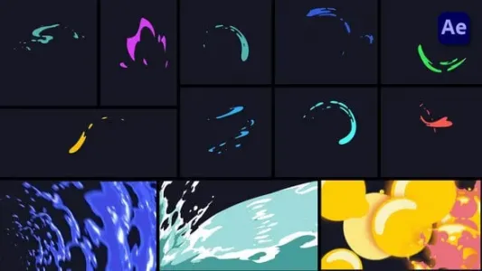 AE模板-手绘流体 FX 运动元素模板 VH-53434525