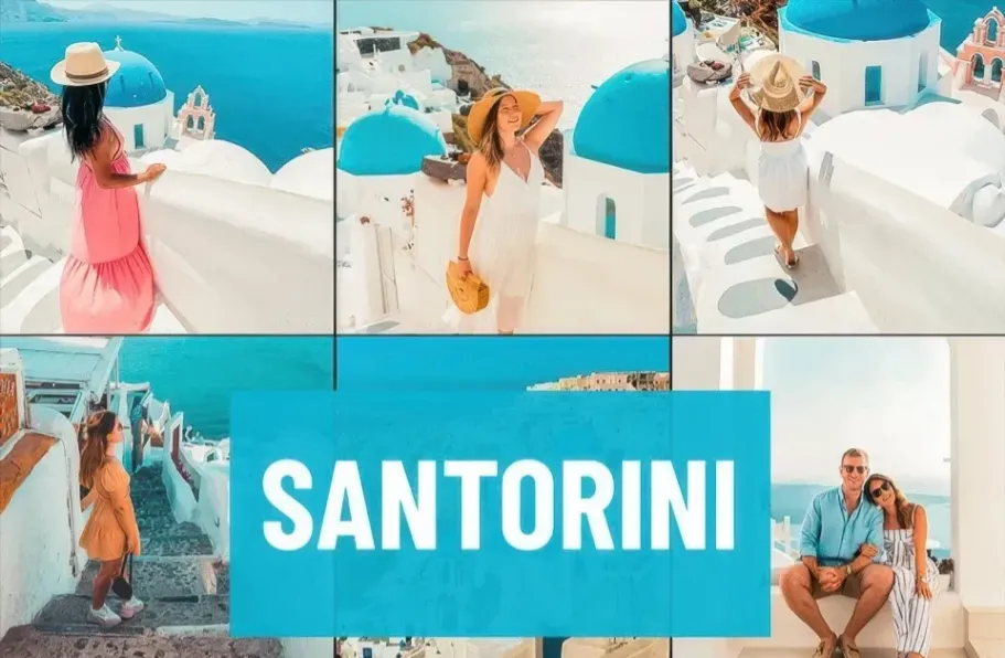 圣托里尼旅拍网红人像LR预设Psd Stack-Santorini Lightroom Preset