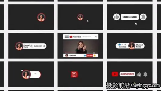 AE模板-社交媒体视频包装文字标题元素动画 AEJuice YouTube Pack