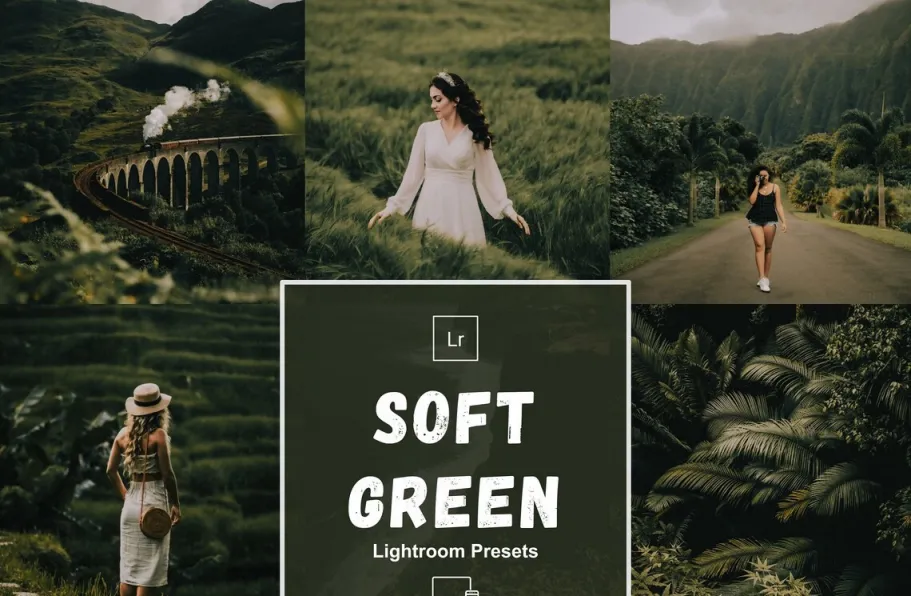 旅拍电影风光人像lr预设及手机lr预设 Soft Green Lightroom Presets