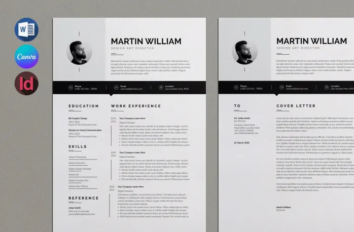 简历模板-支持 InDesign、Canva、Word