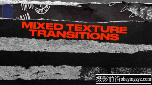 AE转场模板-纸张遮罩视频转场 Mixed Texture Transitions
