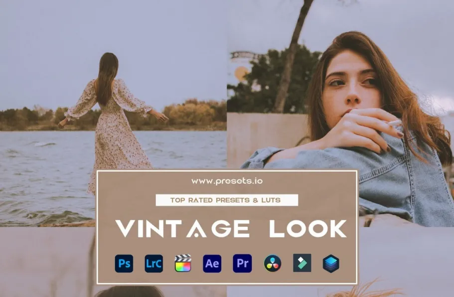 复古电影外观LR预设 Presets.io - Vintage Look Preset Collection