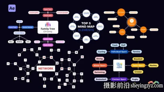 AE模板-思维导图树状图动画 Mind Map &amp; Hierarchical Chart Builder
