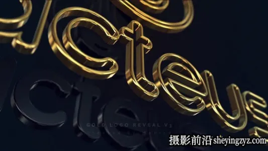 AE模板- 金色三维文字Logo动画模板 Gold Logo Reveal v3