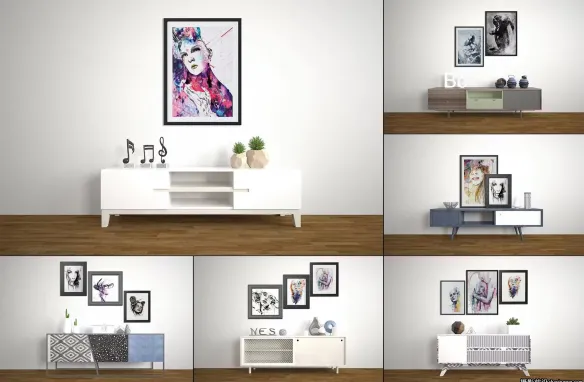 创意房间艺术照片作品展示样机