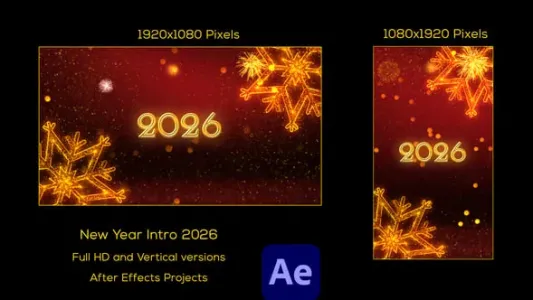 AE模板- After Effects 2026新年快乐片头模板 VH-61061989